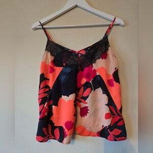 Floral Lace Trim Cami Top